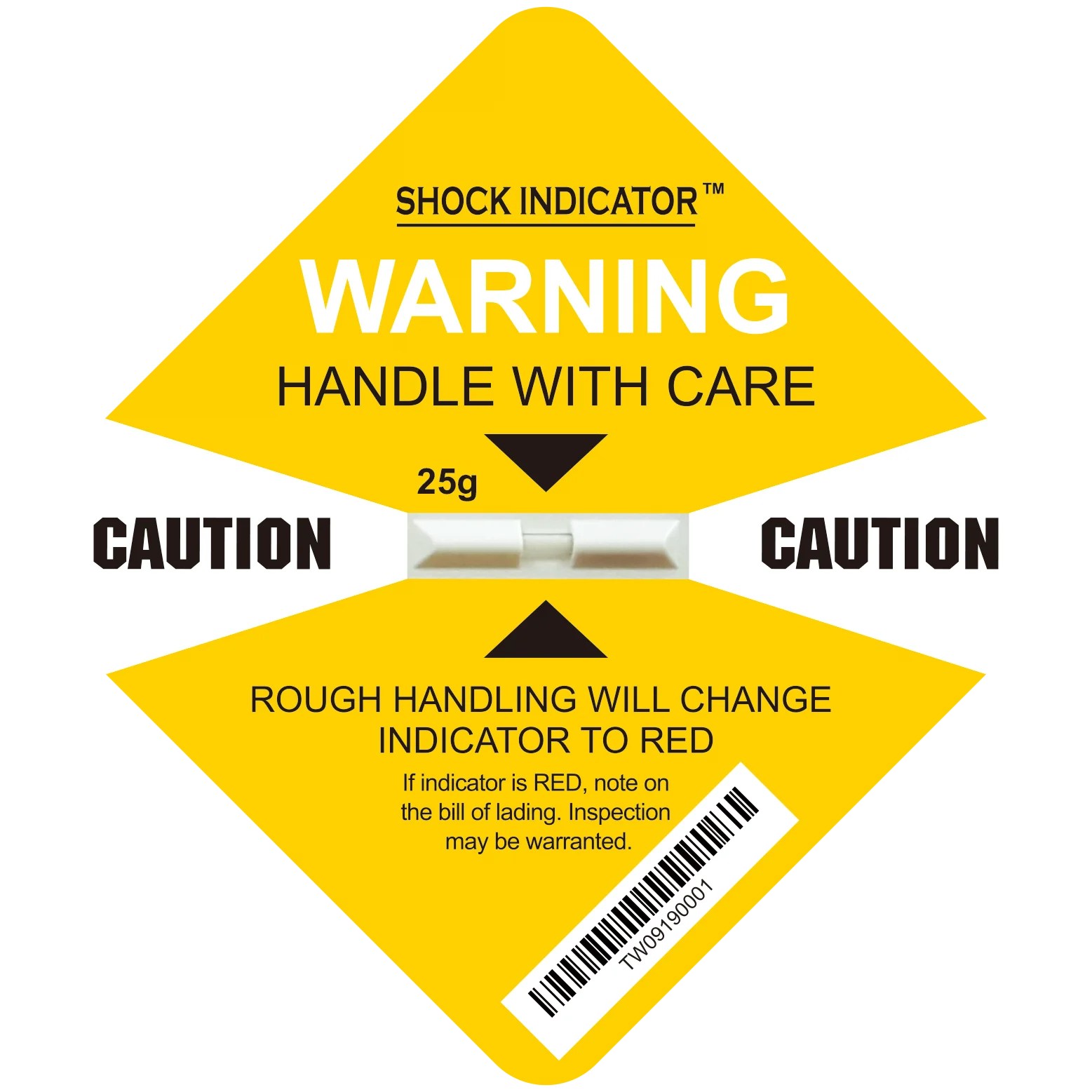 25g Shock Indicator For Shipping Packaging Shock Detector Label