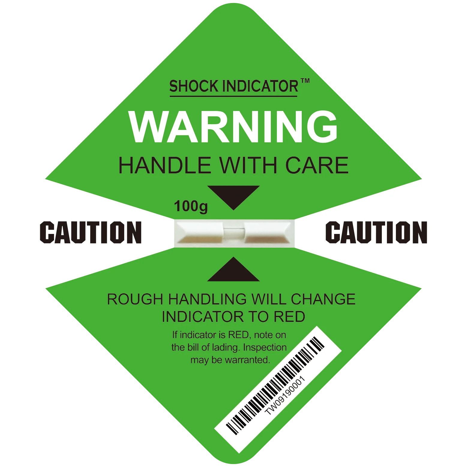 100g Shock Indicator For Shipping Packaging Shock Detector Label