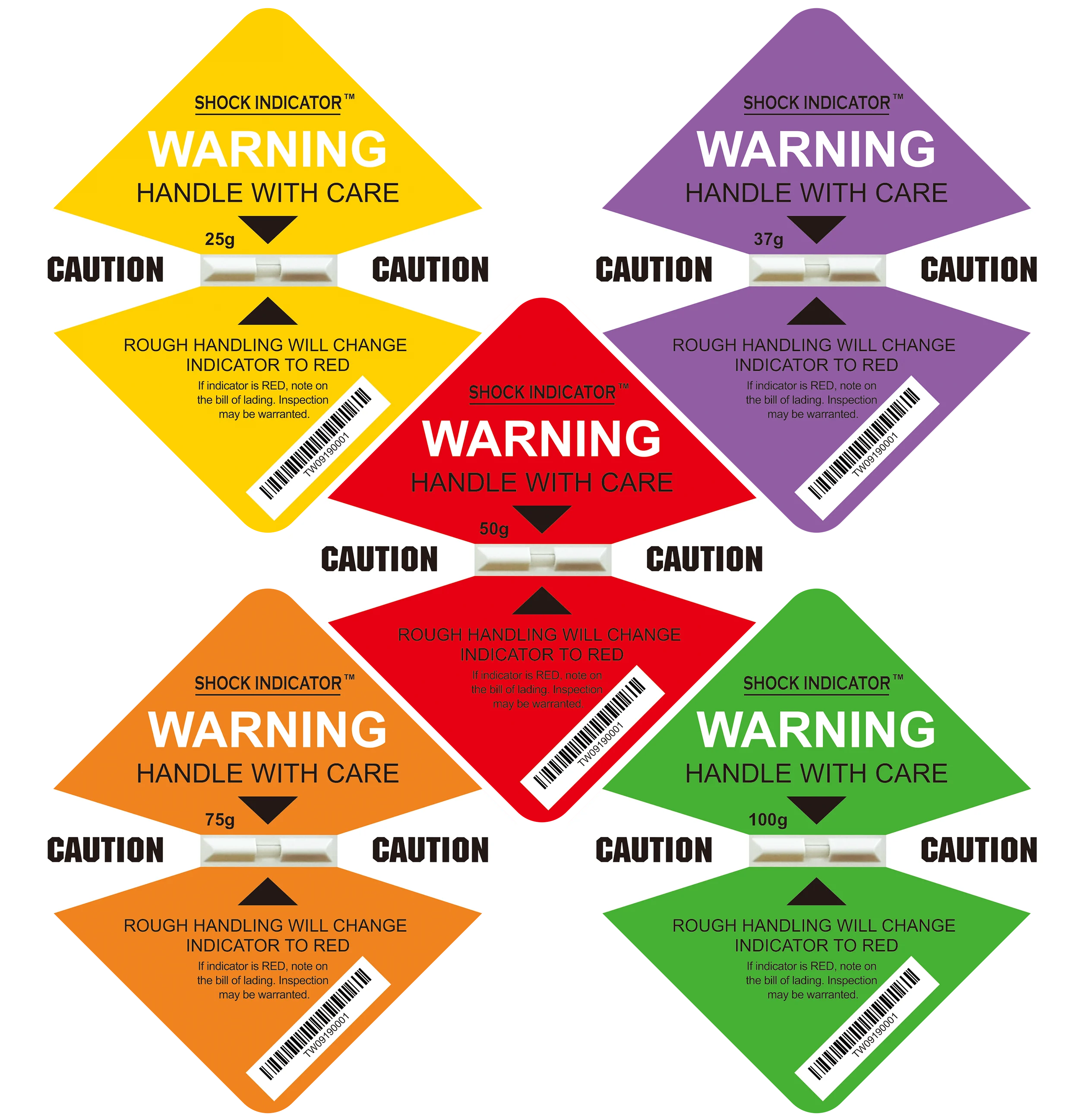 Shock Indicator Shock Detector Shipping Packaging Label Sticker Asias Leading Mfg Of Damage Indicator Air Cushion Machine