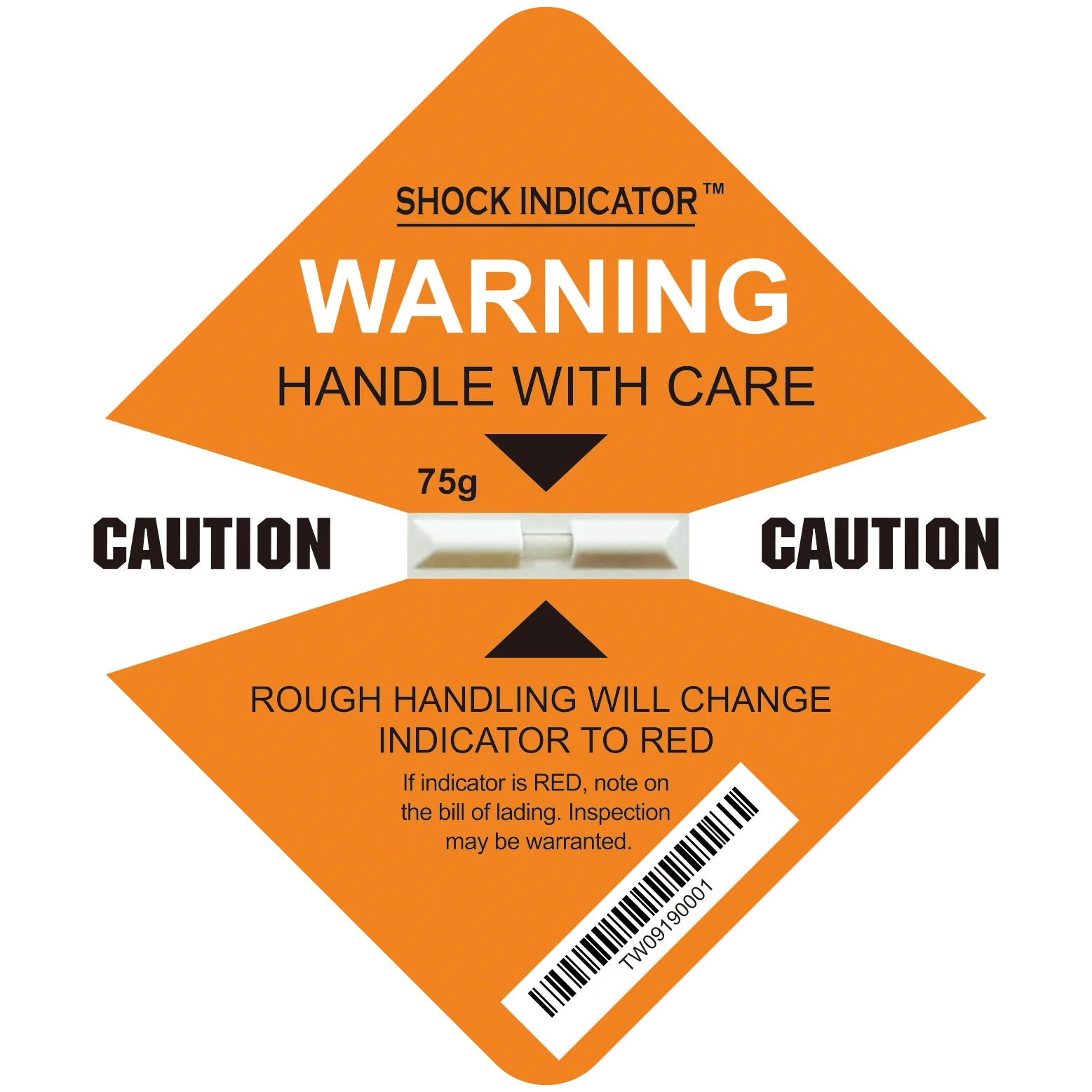 75g Shock Indicator For Shipping Packaging Shock Detector Label