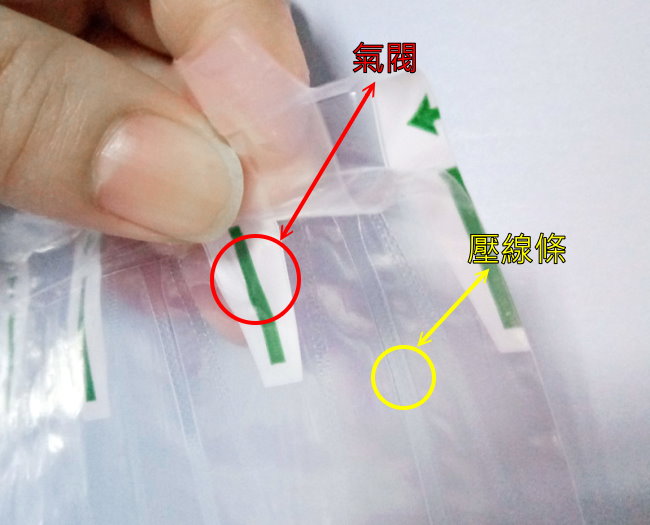 Illustration of air column bag