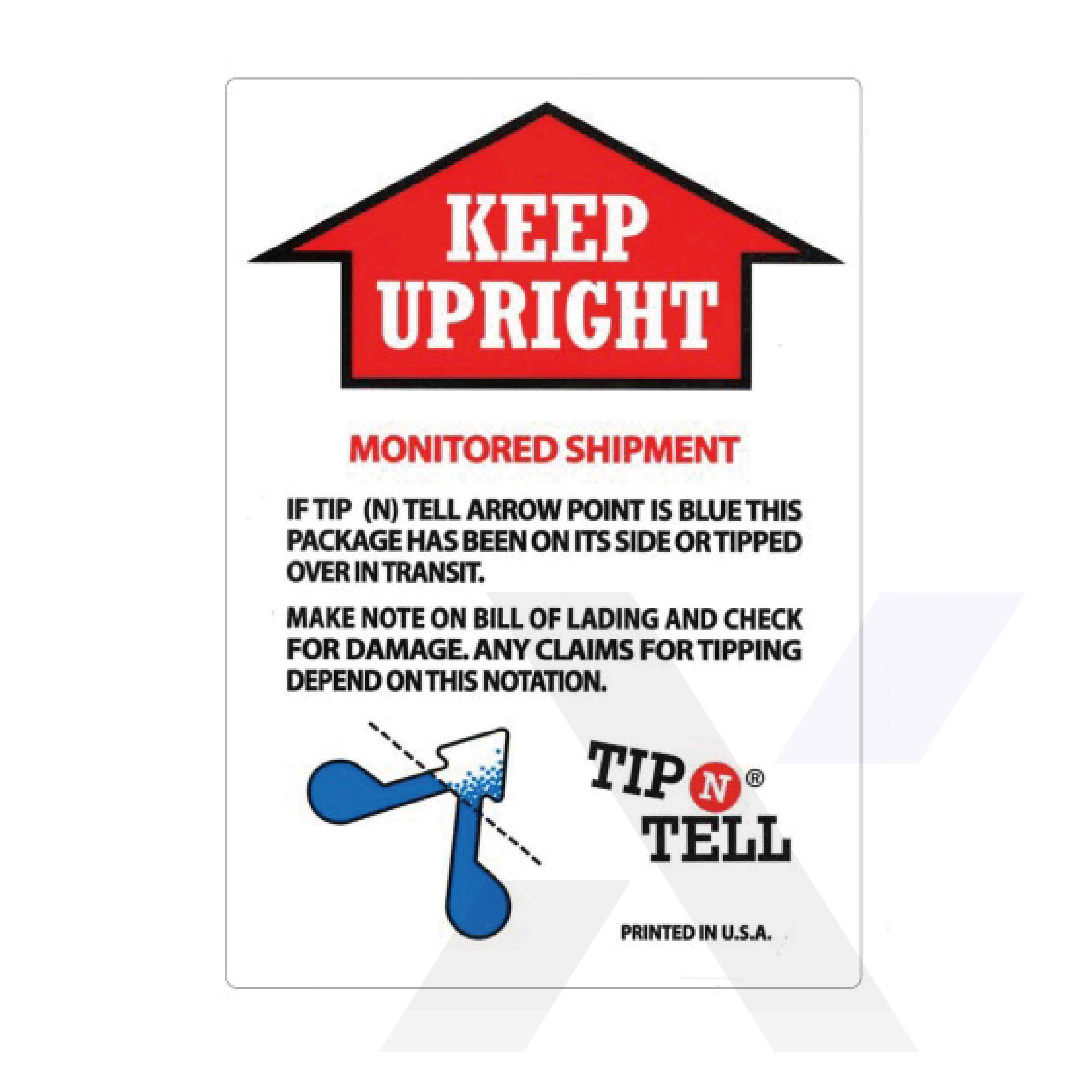 Tip N Tell Warning Label Tip And Tell Damage Indicators Shipping Label