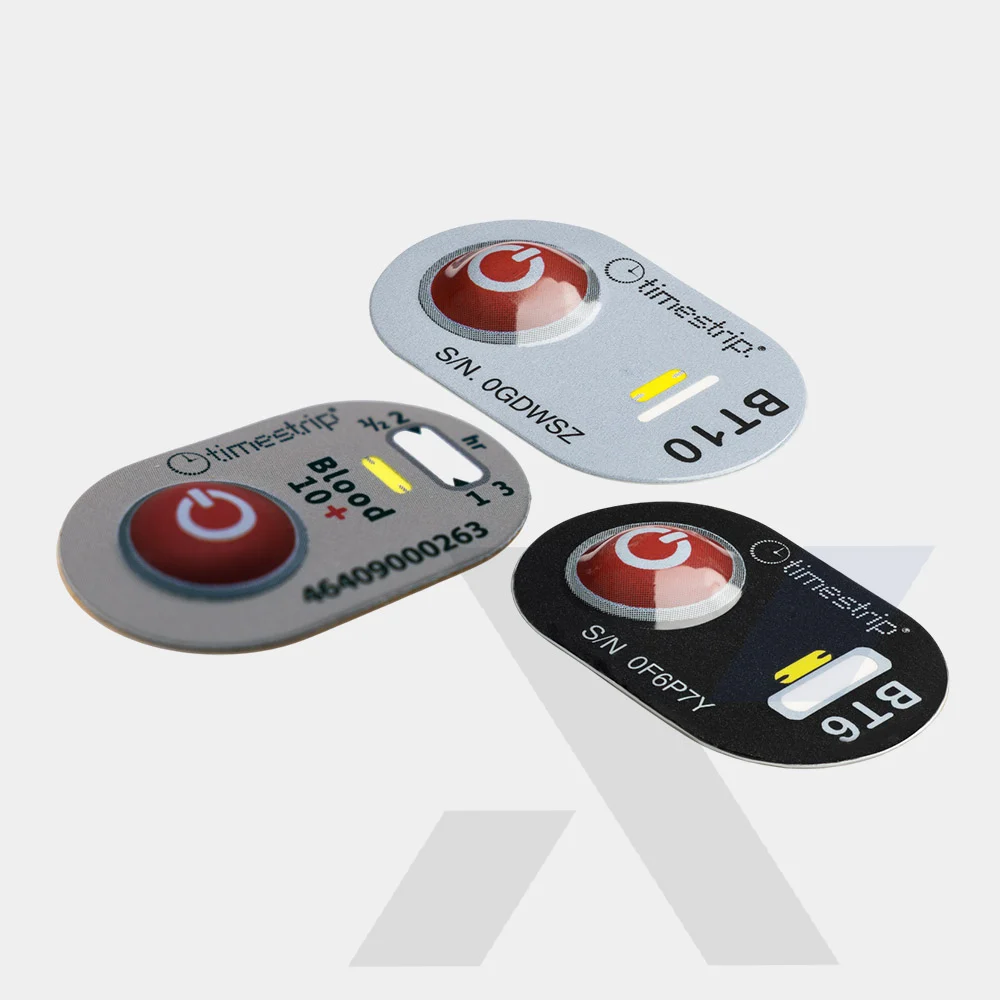 Timstrip Blood Temp Time And Temperature Indicators Tti Time Temperature Indicator Time Indicator Label Timestrip Temperature Indicators